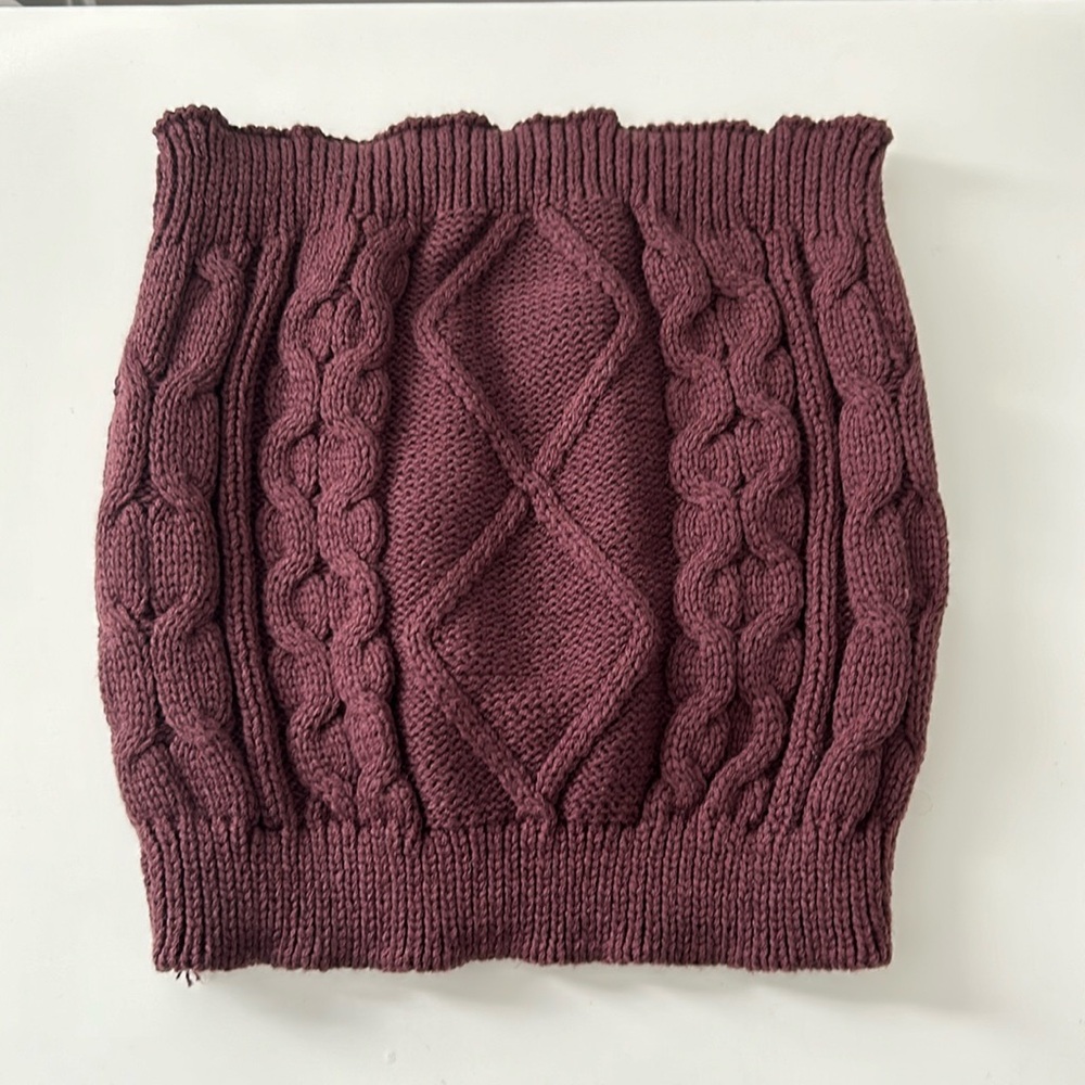 Maroon Sweater Tube Top